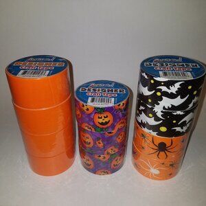 NEW 11 Rolls Art Skills Halloween Designer Craft Tape Spiders Jack-O-Lantern Bat